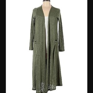 Long green cardigan